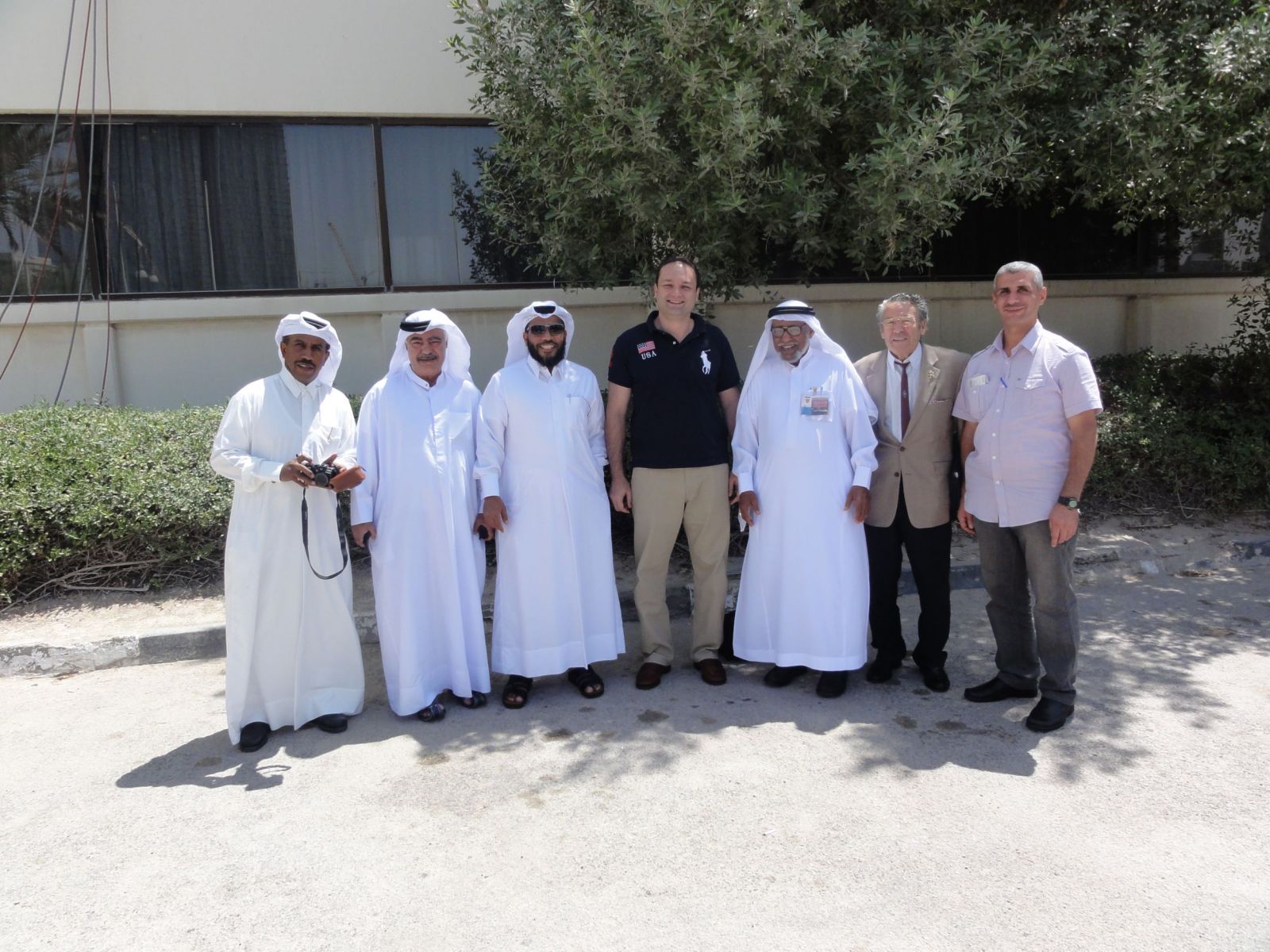 from left to wright A71BP, A71AN, A71EM, OD5TE, HZ1AN, DL1BDF, YI1DZ