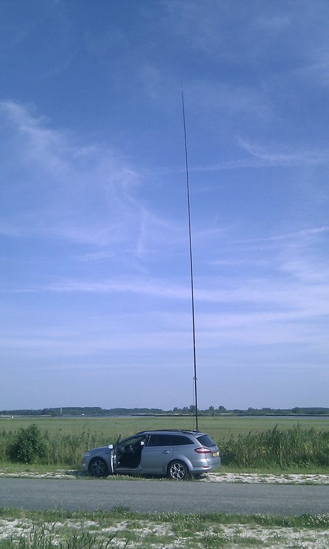 Portable setup using Spieth mast and wire