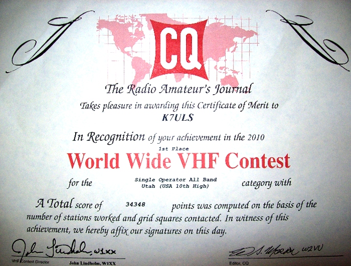 CQ WW VHF 2010
