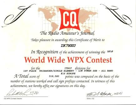 WPX 2010 SSB ITALY 1st PLACE SOAB LP