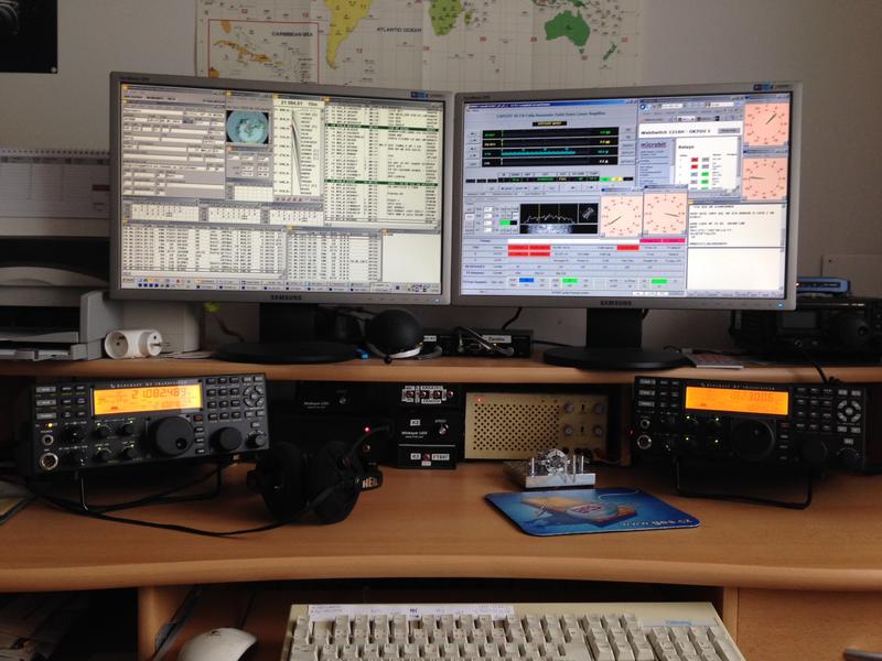 My workplace in my second QTH for remote controll of my both remote sites